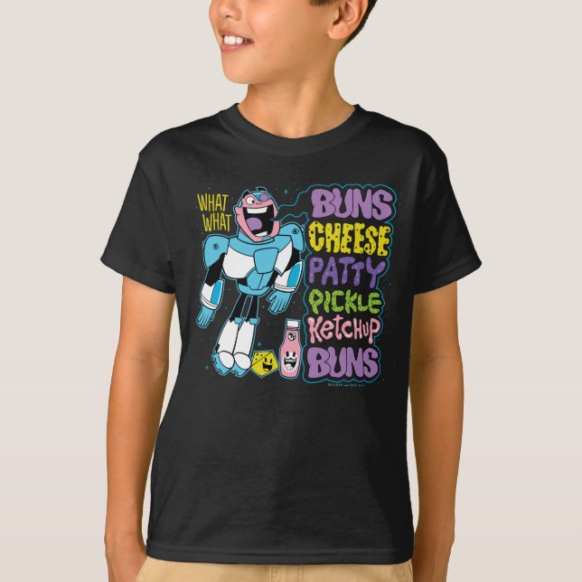 Teen Titans Go! | Cyborg Burger Rap T-Shirt (Front)