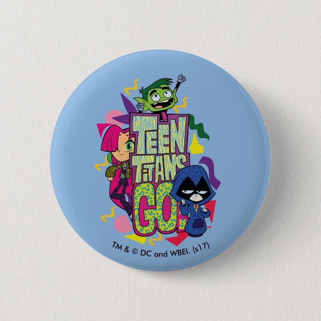 Teen Titans Go! | "Girls Girls" Animal Print Logo 6 Cm Round Badge (Front)