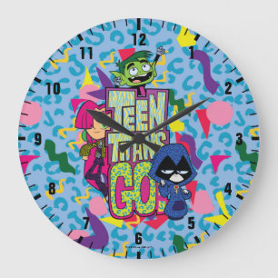 Teen Titans Go!   "Girls Girls" Animal Print Logo Large Clock