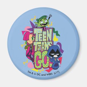 Teen Titans Go! "Girls Girls" Animal Print Logo Magnet