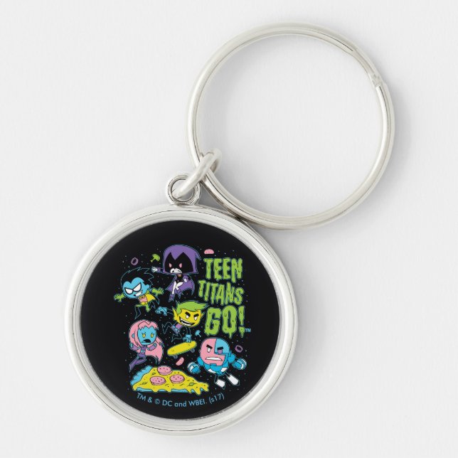Teen Titans Go! | Gnarly 90's Pizza Graphic Key Ring (Front)
