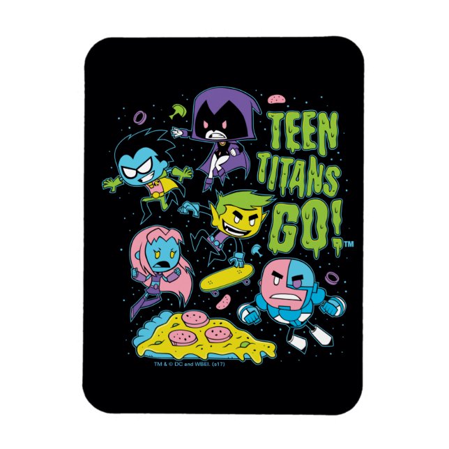 Teen Titans Go! | Gnarly 90's Pizza Graphic Magnet (Vertical)