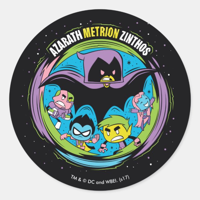 Teen Titans Go! | Raven "Azarath Metrion Zinthos" Classic Round Sticker (Front)