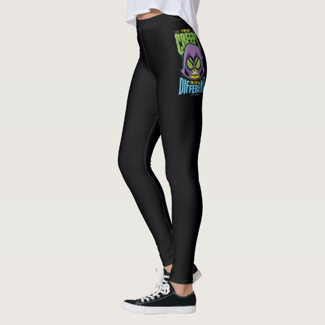 Teen Titans Go! | Raven "Not Creepy I'm Different" Leggings (Left)