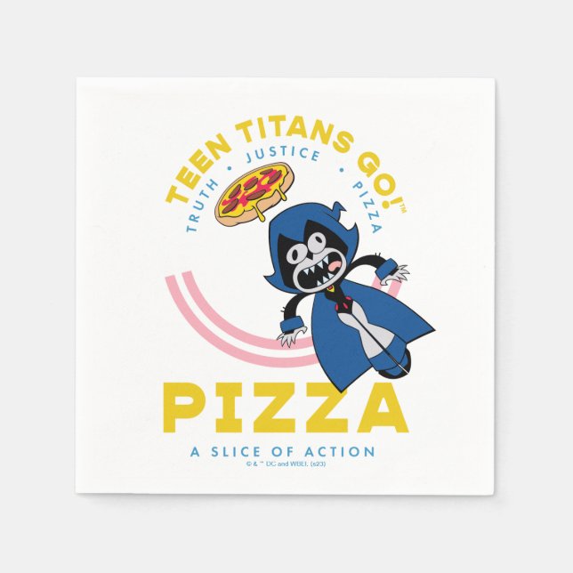 Teen Titans Go! Raven "Truth Justice Pizza" Napkin (Front)