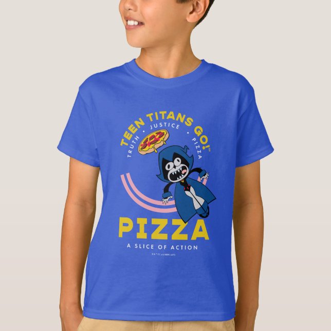 Teen Titans Go! Raven "Truth Justice Pizza" T-Shirt (Front)