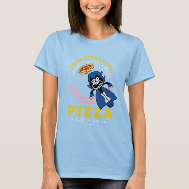 Teen Titans Go! Raven "Truth Justice Pizza" T-Shirt (Front)