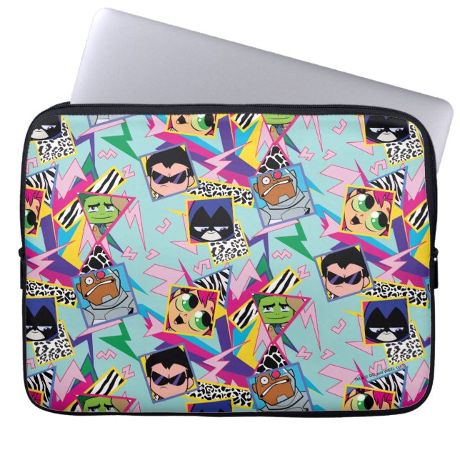 Teen Titans Go! | Retro 90's Group Collage Laptop Sleeve (Front)