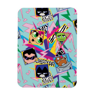 Teen Titans Go! Retro 90's Group Collage Magnet