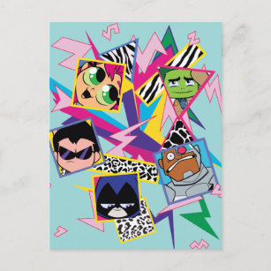 Teen Titans Go!   Retro 90's Group Collage Postcard