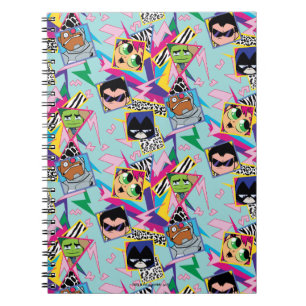 Teen Titans Go! Retro 90's Group Collage Spiral Notebook