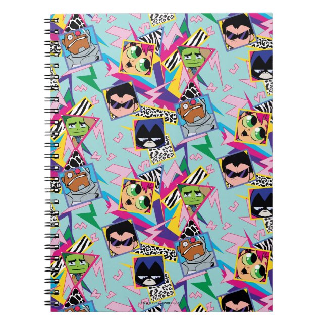 Teen Titans Go! | Retro 90's Group Collage Spiral Notebook (Front)