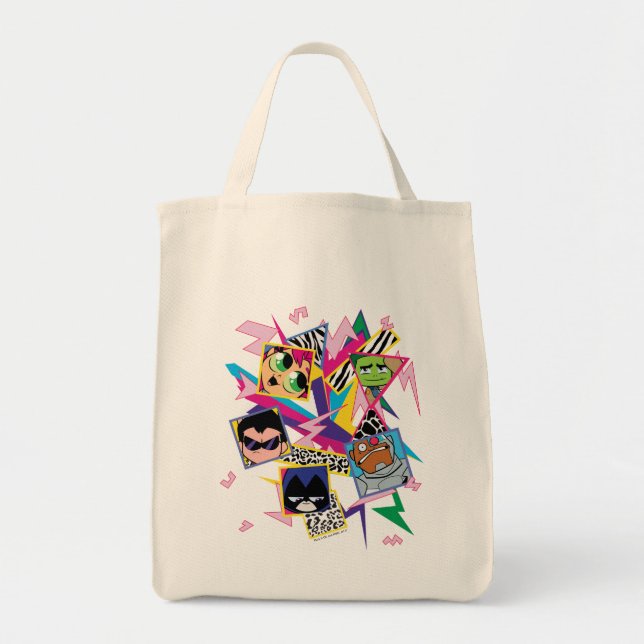 Teen Titans Go! | Retro 90's Group Collage Tote Bag (Front)