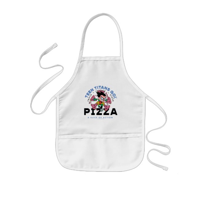 Teen Titans Go! Robin "Truth Justice Pizza" Kids Apron (Front)