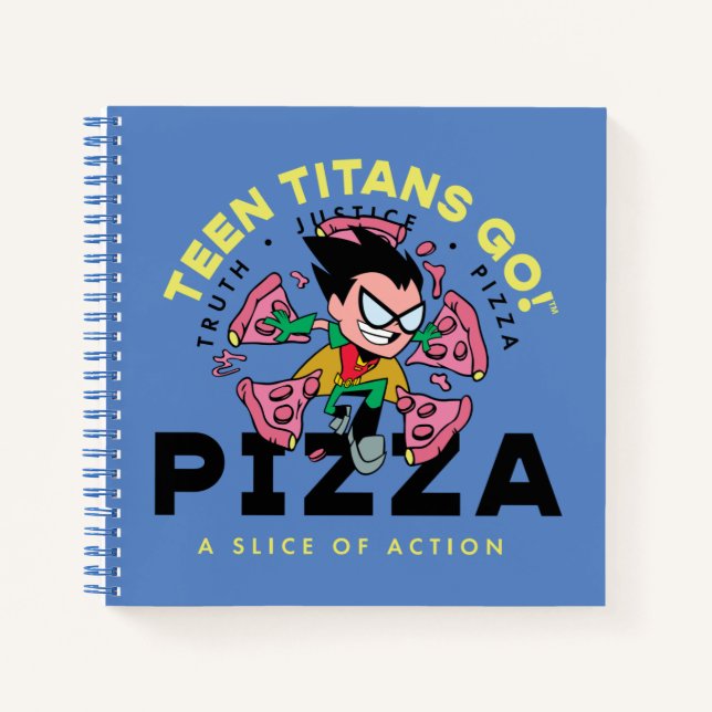 Teen Titans Go! Robin "Truth Justice Pizza" Notebook (Front)