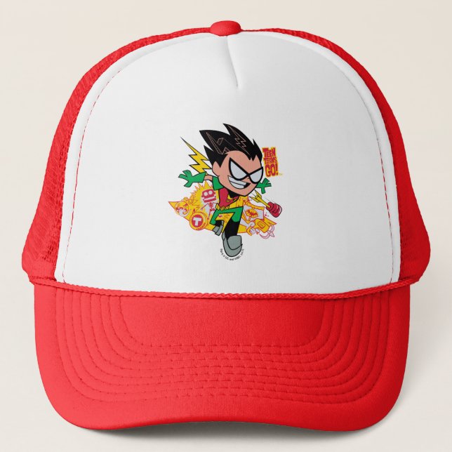 Teen Titans Go! | Robin's Arsenal Graphic Trucker Hat (Front)