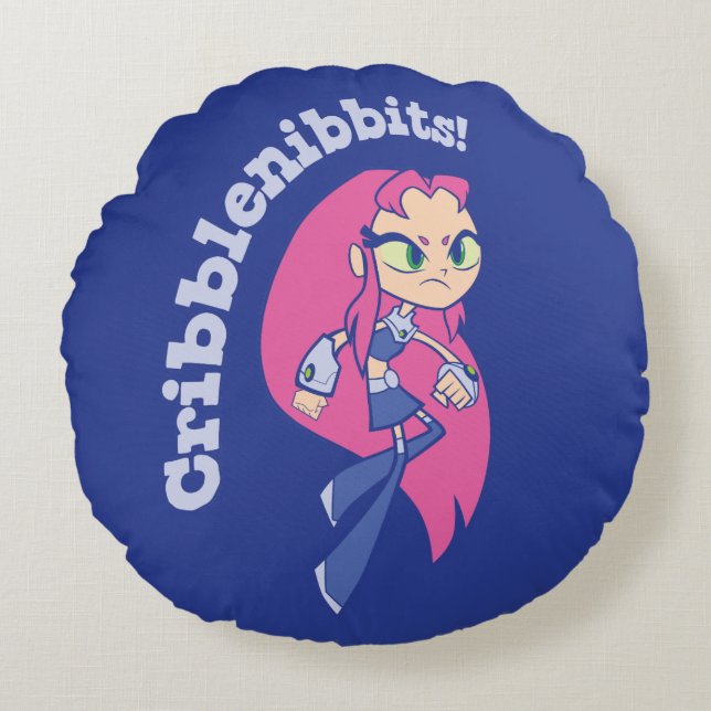Teen Titans Go! | Starfire "Cribblenibbits!" Round Cushion (Front)