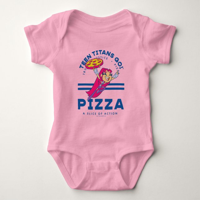 Teen Titans Go! Starfire "Truth Justice Pizza" Baby Bodysuit (Front)