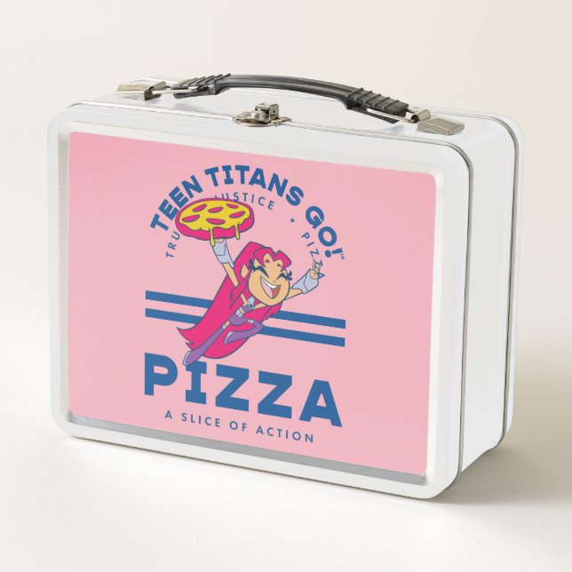 Teen Titans Go! Starfire "Truth Justice Pizza" Metal Lunch Box (Front)