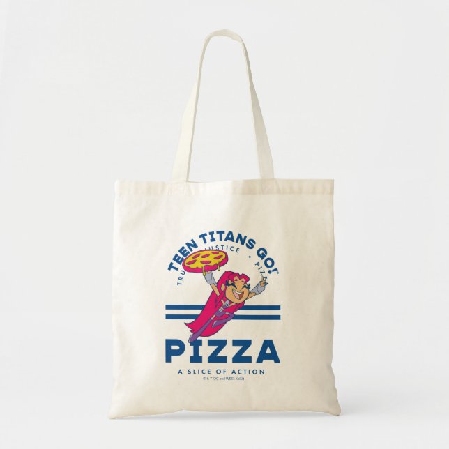 Teen Titans Go! Starfire "Truth Justice Pizza" Tote Bag (Front)