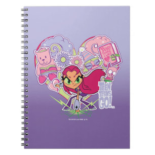 Teen Titans Go!   Starfire's Heart Punch Graphic Spiral Notebook