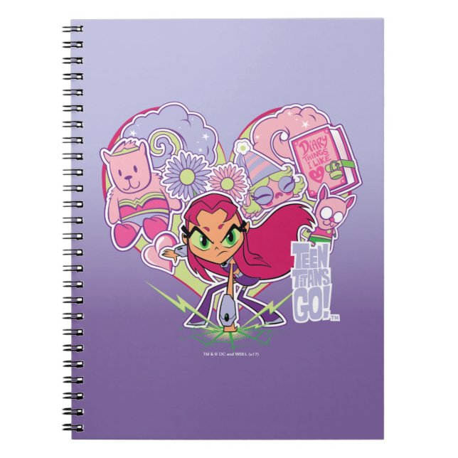 Teen Titans Go! | Starfire's Heart Punch Graphic Spiral Notebook (Front)