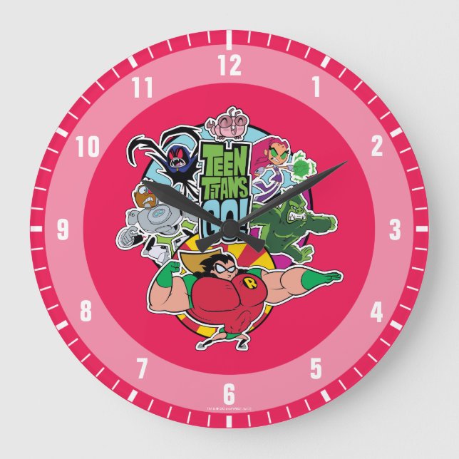 Teen Titans Go! | Team Group Graphic Large Clock (Front)