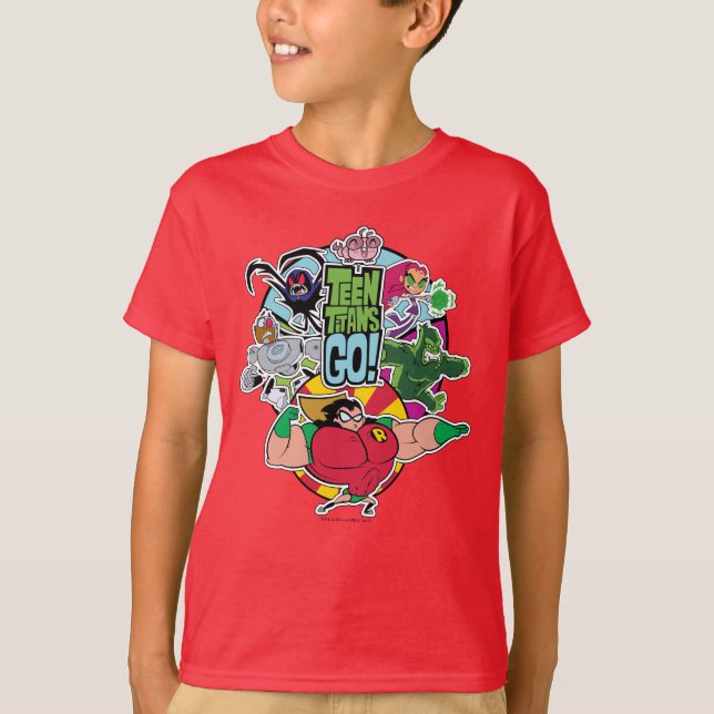 Teen Titans Go! | Team Group Graphic T-Shirt (Front)