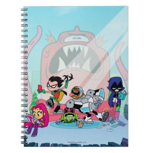 Teen Titans Go! Tentacled Monster Approaches Spiral Notebook