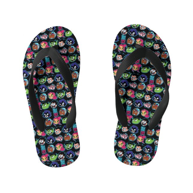 Teen Titans Go! | Titans Head Pattern Kid's Jandals (Footbed)