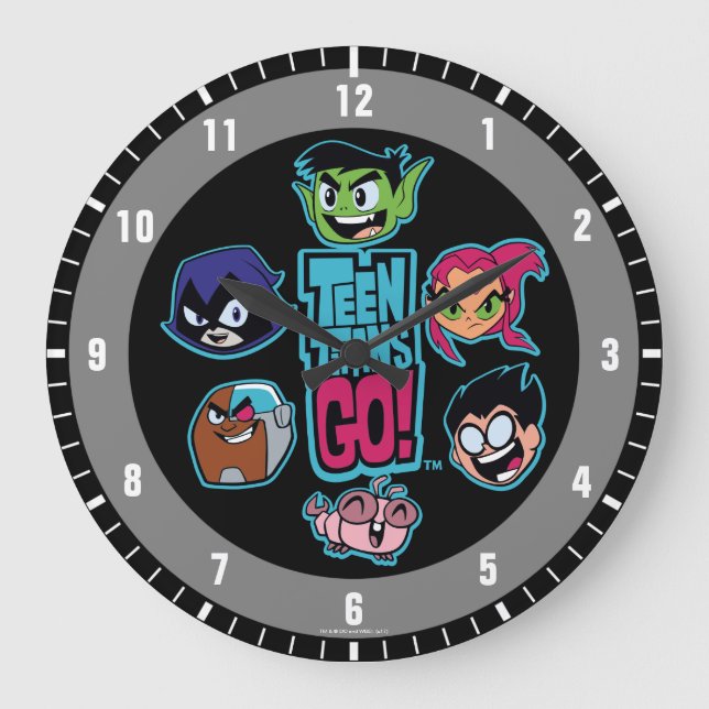 Teen Titans Go! | Titans Head Pattern Large Clock (Front)