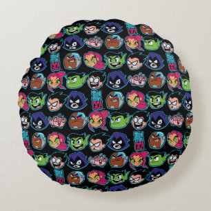 Teen Titans Go! Titans Head Pattern Round Cushion