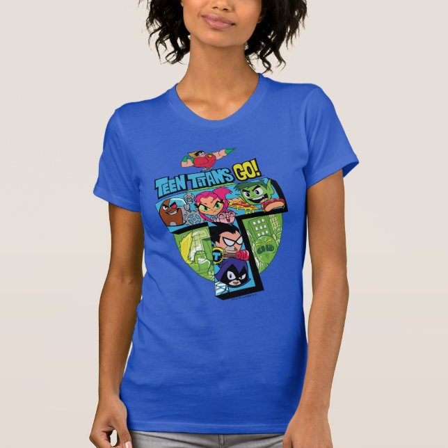 Teen Titans Go! | Titans Tower Collage T-Shirt (Front)