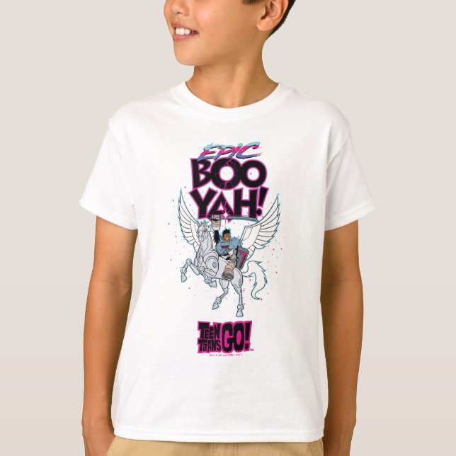 Teen Titans Go! | Warrior Cyborg Riding Pegasus T-Shirt (Front)