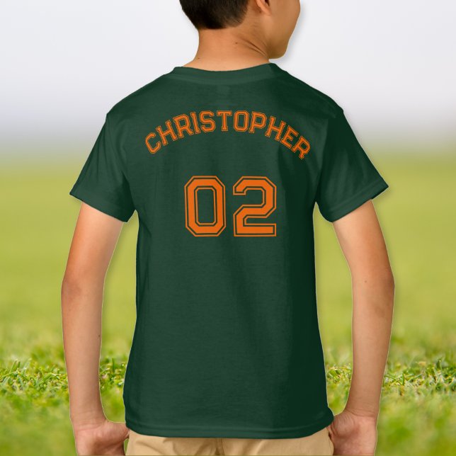 Teen Toddler Boy Girl Name Jersey Number Green T-Shirt (Teen Toddler Boy Girl Name Jersey Number Green T-Shirt)