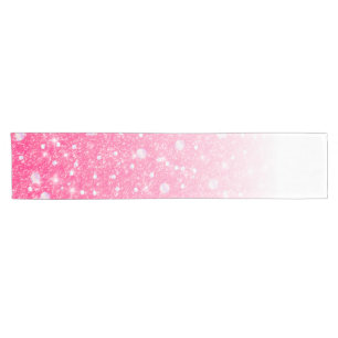 Teen Tween Girls Sparkly Pink Glitter Ombre Short Table Runner