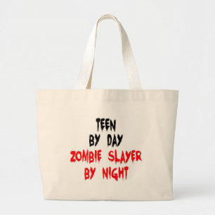 Teen Zombie Slayer Large Tote Bag