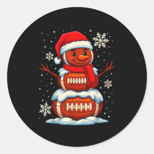 Teenage Boys Christmas Pajamas, American Football  Classic Round Sticker