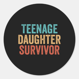 Teenage Daughter Survivor Mothers Day Fathers Day Classic Round Sticker