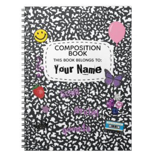 Teenage Dream Composition Spiral Notebook (black)
