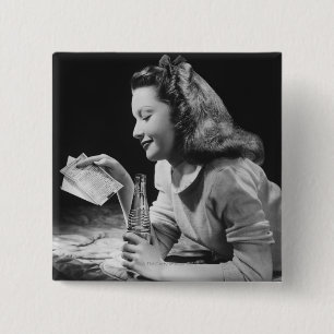 Teenage Girl 15 Cm Square Badge