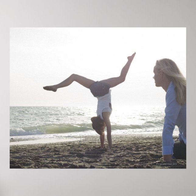 Teenage girl performs gymnastic feat, mum poster (Front)