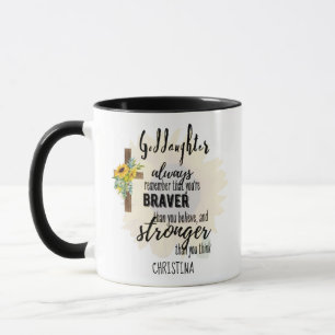 Teenage GODDAUGHTER Motivational Quote Sunflowers Mug