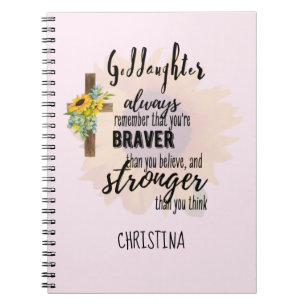 Teenage GODDAUGHTER Motivational Quote Sunflowers  Notebook