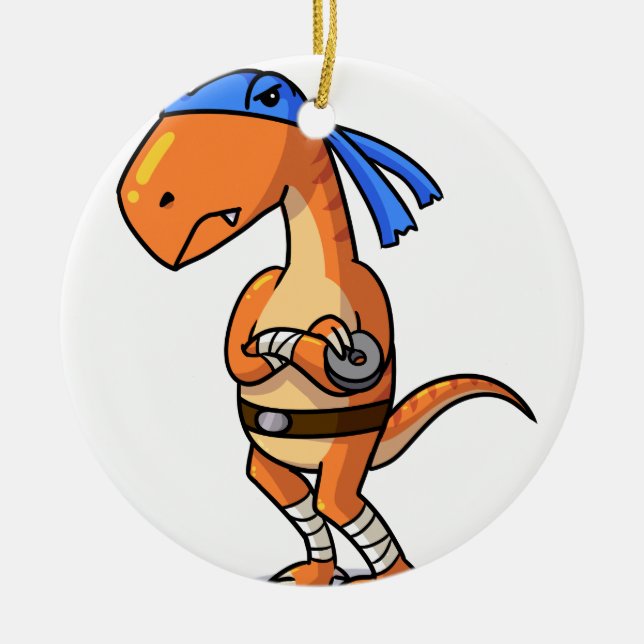 Teenage mutant ninja Raptor! Ceramic Tree Decoration (Front)