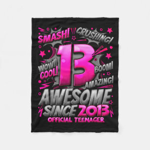 Teenager 13 Year Old Boys 13th Birthday Boy  Fleece Blanket