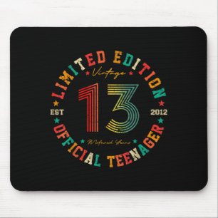 Teenager 13 Year Old Vintage 13th Birthday Mouse Pad