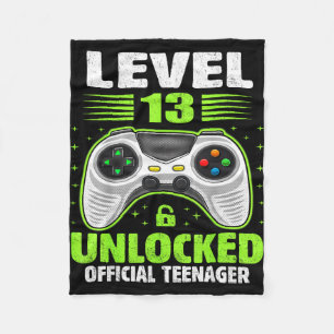 Teenager 13th birthday level 13 unlocked  fleece blanket