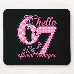 Teenager 13th birthday six seven pink coquette bow mouse pad
