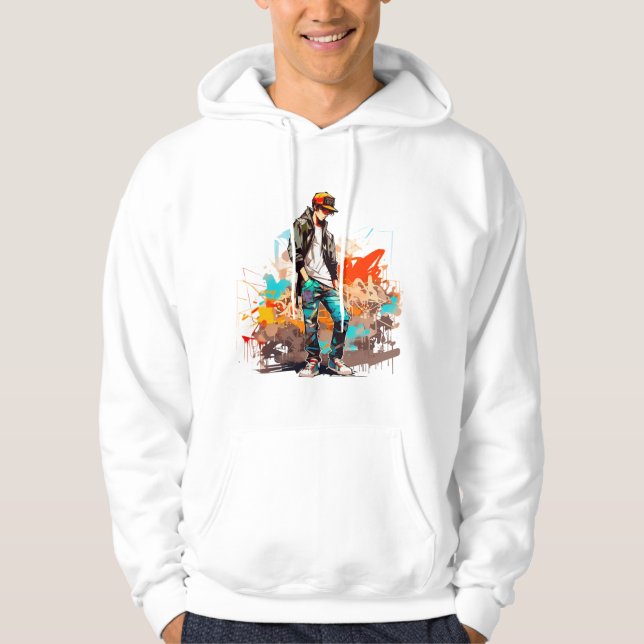 Teenager Boy Graffiti Hoodie  (Front)